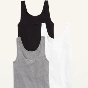 OLD NAVY THREE PACK SLIM FIT RIBBED TANKS